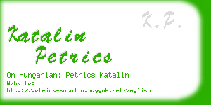 katalin petrics business card